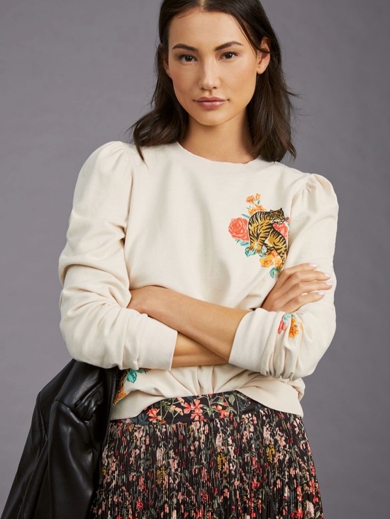 Anthropologie Tops - Puff-Sleeve Sweatshirt